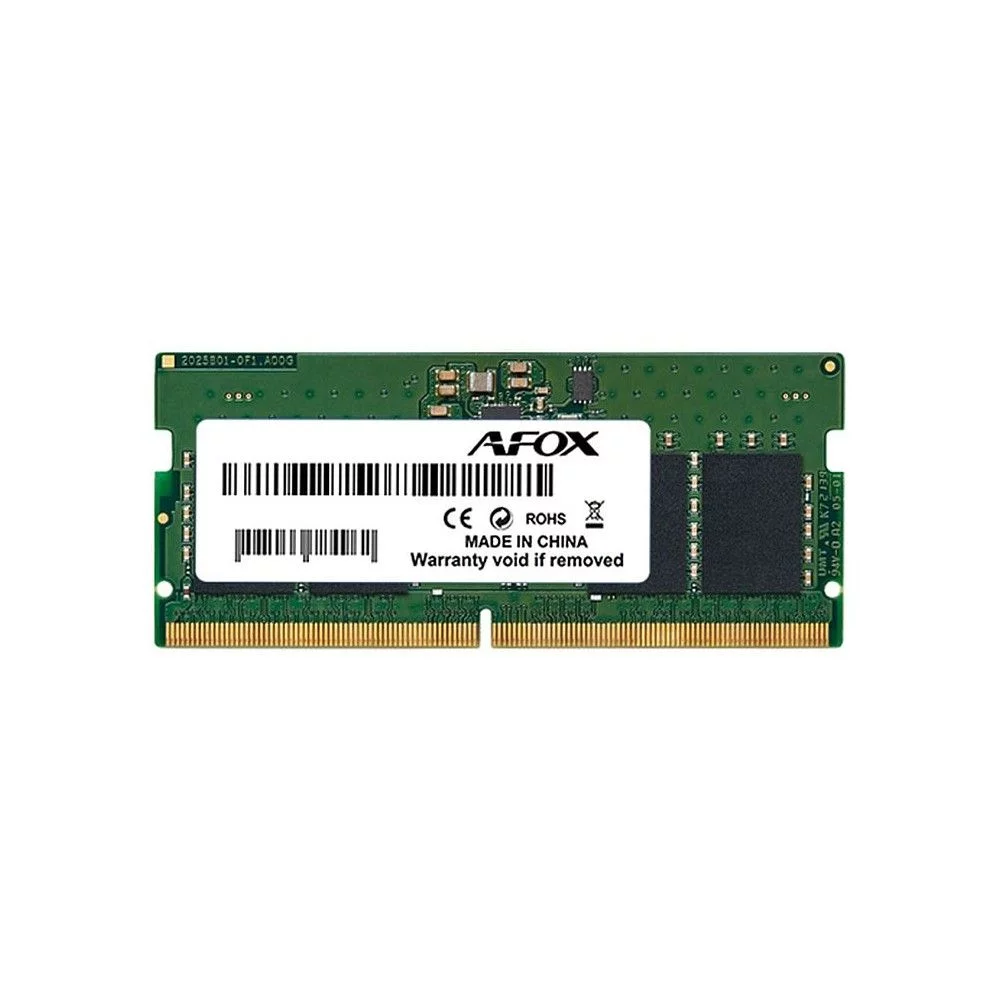 Модуль памяти Afox 16GB DDR5 4800Mhz SO-DIMM Single Channel Package (1x16GB), PC5-38400, 262-Pin, Non-ECC, Un-Buffered, CL40-38-38-77, 1.1V (AFSD516T8S1P)