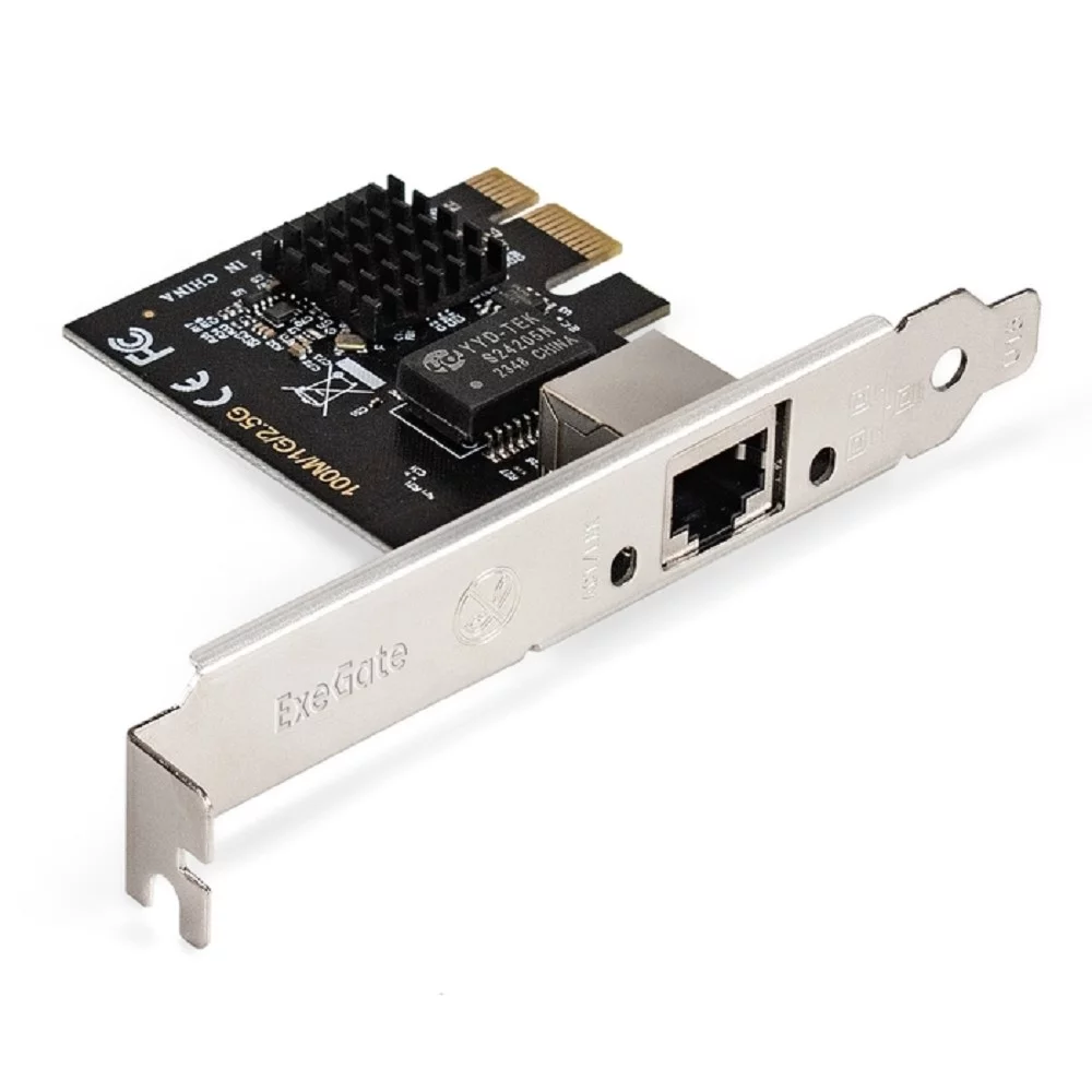 Exegate EX296212RUS Сетевой адаптер ExeGate EXE-251 (PCI-E x1 v2.0, 1xRJ45, UTP 100Mbps/ 1000Mbps/ 2.5Gbps RTL8125B)