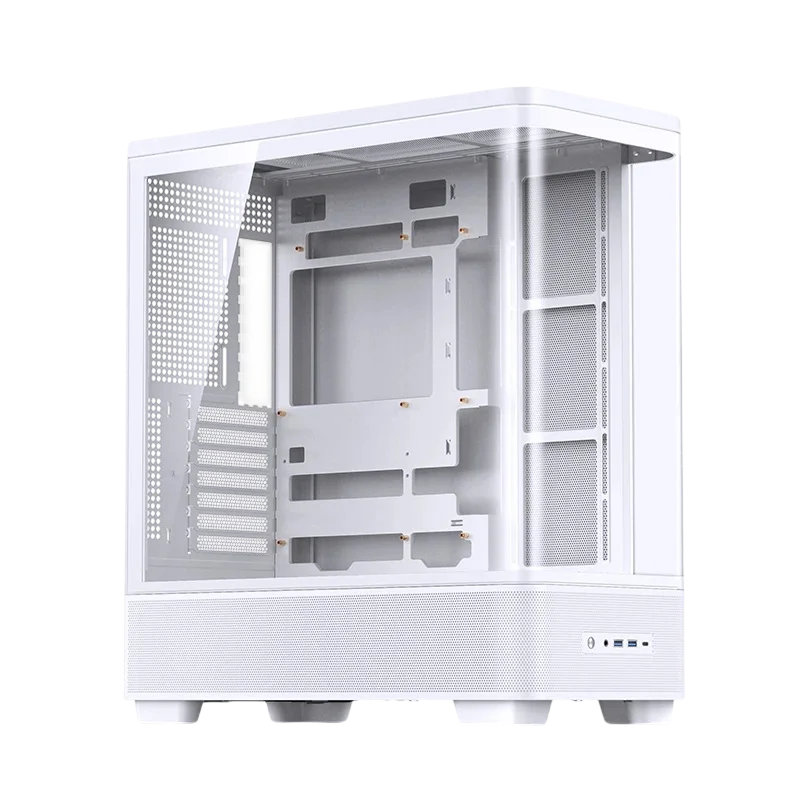 Корпус без блока питания/ Case JONSBO TK-5, Midi-Tower, TG, no fan, 2xUSB-A 3.0 + 1xUSB-C 3.2, ATX, mATX, mITX White (TK-5 WHITE)