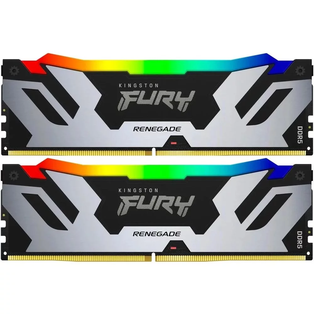 Модуль памяти Kingston 48GB DDR5 8800 FURY Renegade Silver RGB On-Die ECC CUDIMM CL42 kit 2*24gb (KF588CU42RSAK2-48)