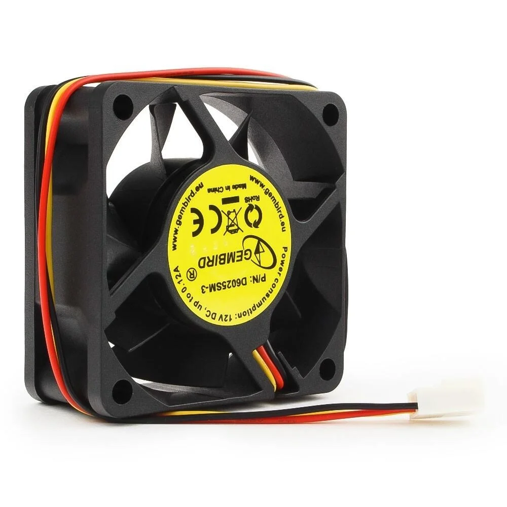 Вентилятор в корпус Gembird D6025SM-3 60x60x25, втулка, 3 pin, провод 25 см , OEM {100}
