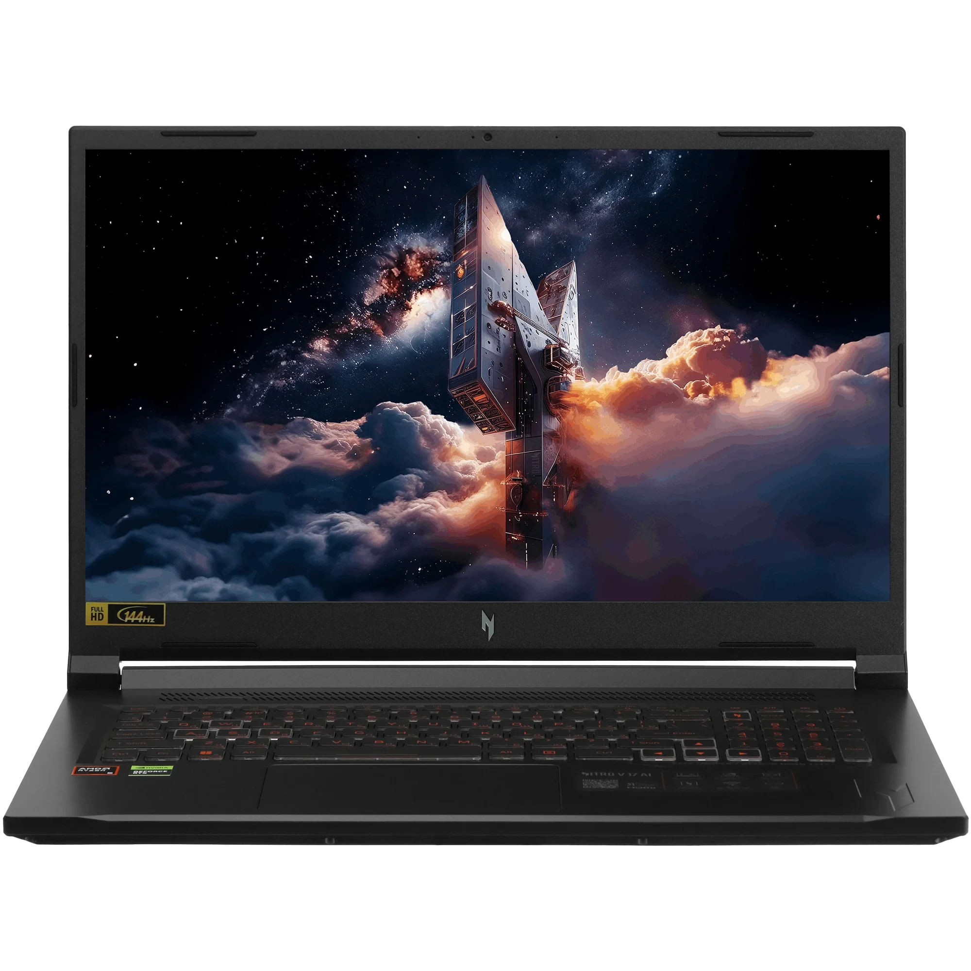 Ноутбук ACER Nitro V17 AI ANV17-41-R1G5 17.3"(1920x1080 non-glare IPS 144Hz)/ AMD Ryzen7 260 (up to 5.1GHz)/ 16384Mb(8+8)/ 1024Gb SSD/ noDVD/ Ext:nVidia GeForce RTX5060 8Gb/ Cam/ BT/ WiFi/ 76WHr/ war 1 (NH.QYVCD.009)
