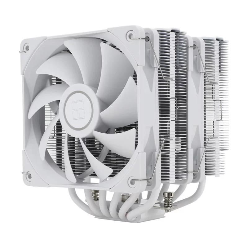 Кулер для процессора/ Thermalright Peerless Assassin 120 White (4-pin PWM, 157mm, Ni/Cu, 6x6mm, 2x120mm, 66.17CFM, 25.6dBA, 1550RPM, S: 2011, -3, 2066, 1200, 1700, 1851, 115x, AM4, AM5, white) (PA120-WH)