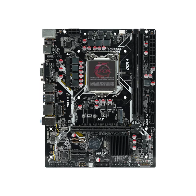 Материнская плата/ MB AFOX INTEL H510 s1200, 2xDDR4(64GB), 1xPCIe 4.0x16, 1xPCIe x1, 1xHDMI, 1xD-Sub, 1xLAN(1GbE), 3xSATA, 1xM.2, 2xUSB 3.0, 2xUSB 2.0, 2xPS/2, mATX (IH510D4-MA6-V2)