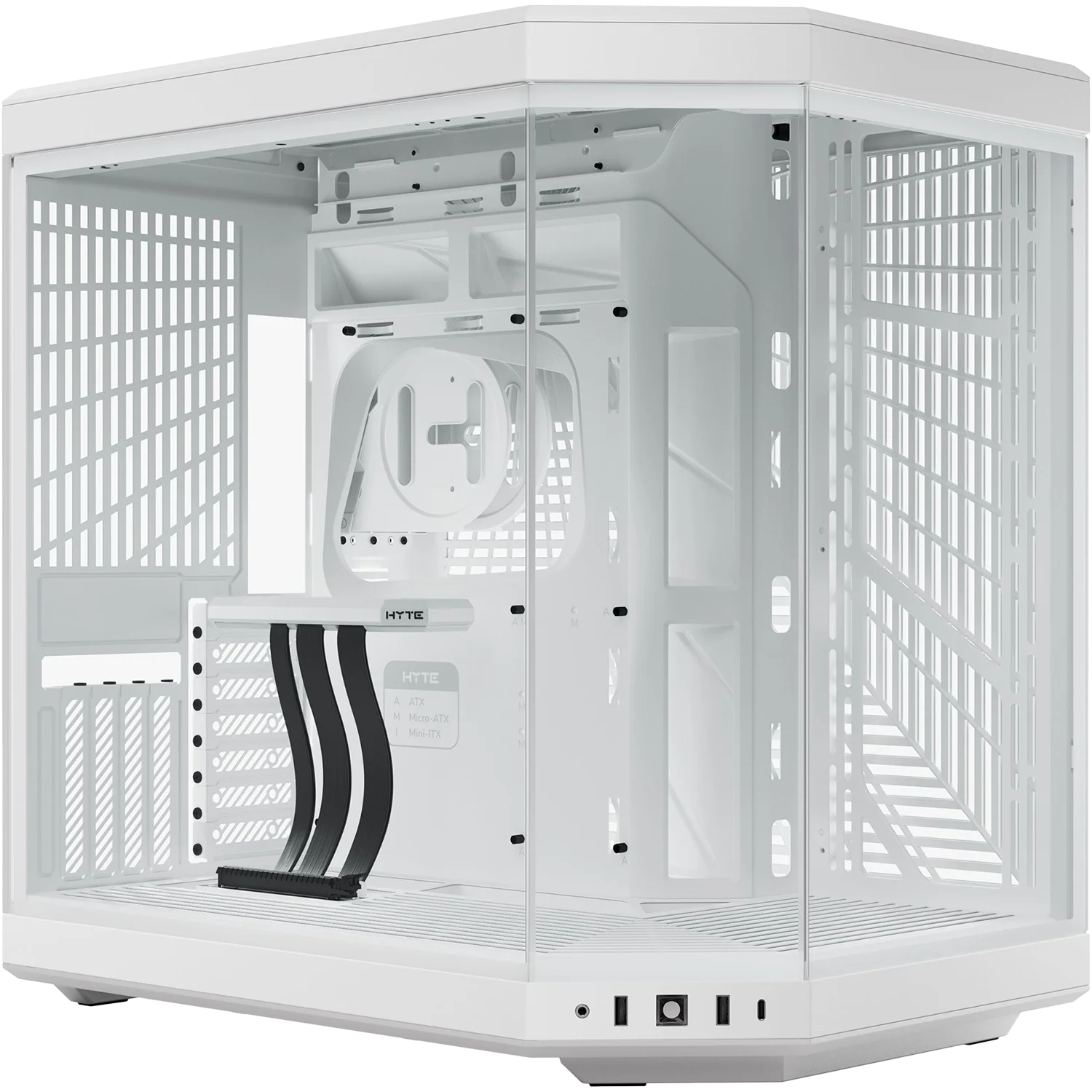 Корпус без блока питания/ Case HYTE Y70, Midi-Tower, TG, no fans, 2xUSB-A 3.2, 1xUSB Type-C, E-ATX, ATX, mATX, mITX Snow White (CS-HYTE-Y70-WW)