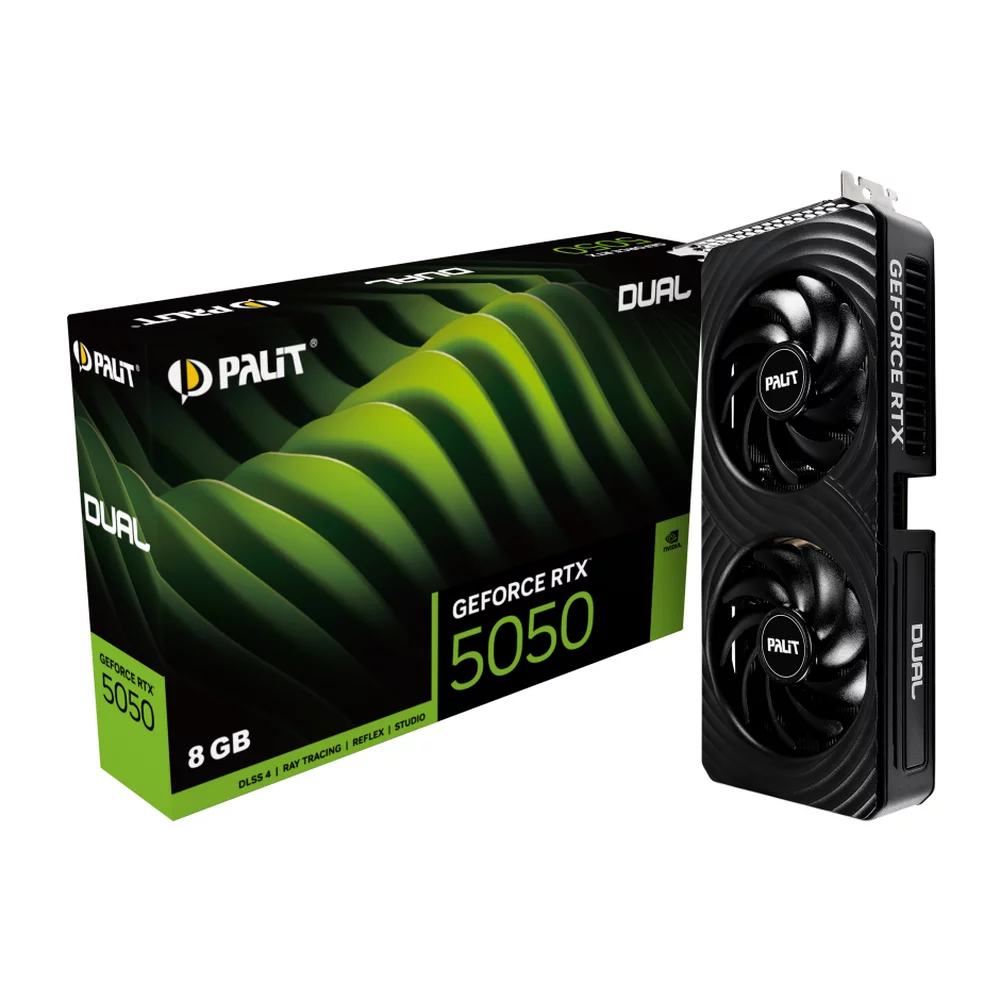 Видеокарта Palit Bad Pack RTX5050 DUAL 8GB GDDR6 128bit 3xDP HDMI 2FAN RTL bp (NE65050019P1-GB2070D||BP)