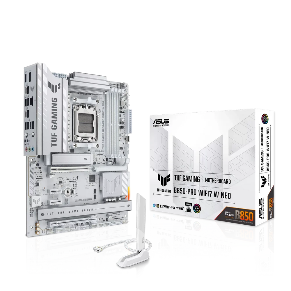 Материнская плата ASUS TUF GAMING B850-PRO WIFI7 W NEO AM5 ATX 4xDDR5 2хPCIEx16 2xPCIEx1 3xM.2 2xUSB-C DP HDMI 2.5GLAN Wi-Fi 7 (90MB1NW0-M0EAY0)