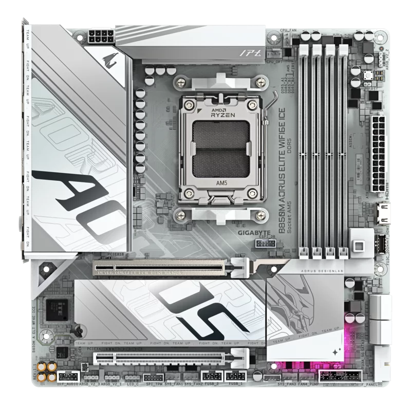 Материнская плата Gigabyte B850M A ELT WF6E ICE SocketAM5 AMD B850 4xDDR5 mATX AC`97 8ch(7.1) 2.5Gg RAID+DP