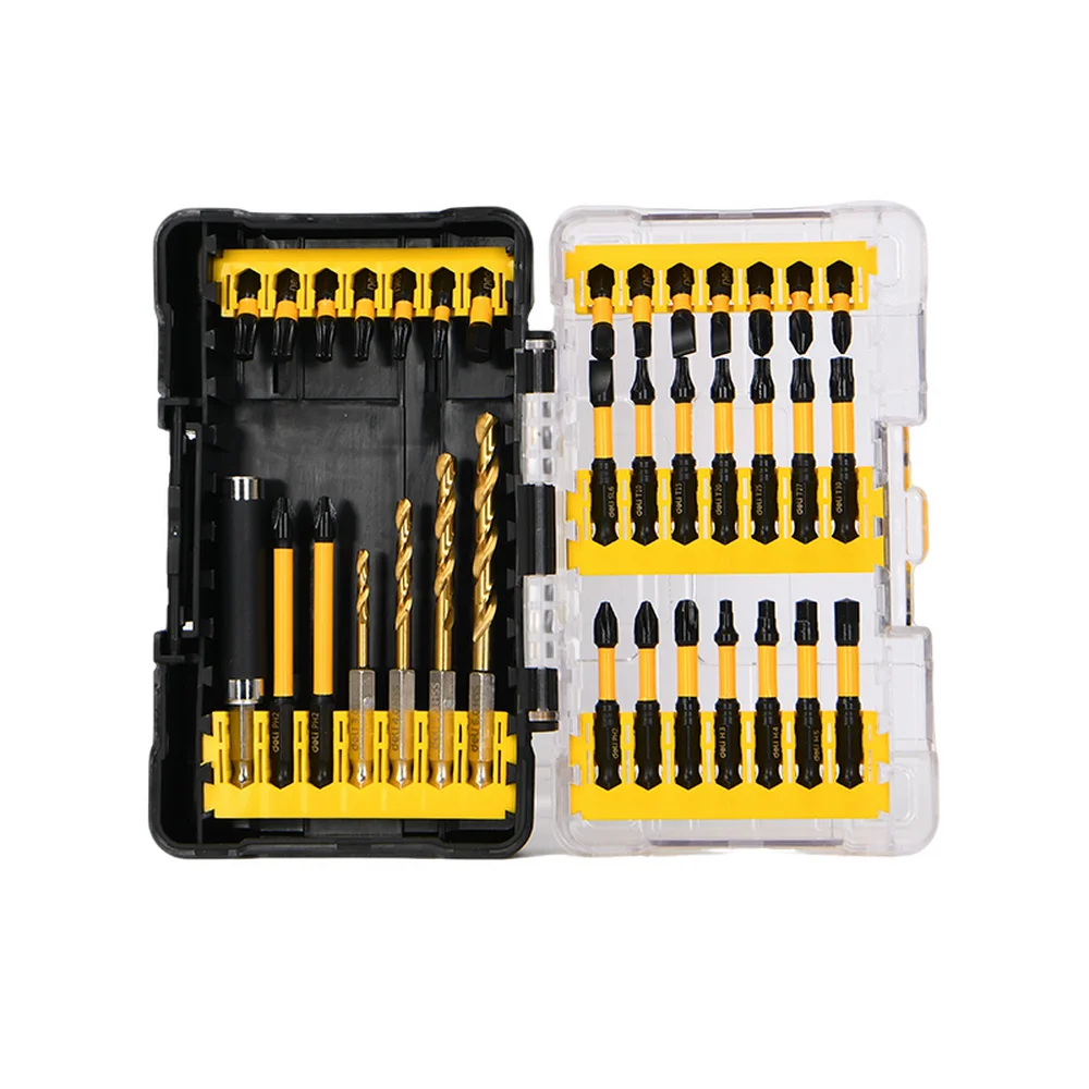 Набор ударных бит и сверл 35 предметов в пластиковом кейсе Deli DL251204 сталь S2