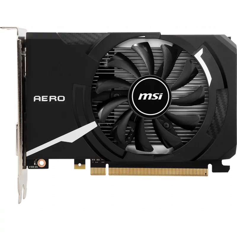 Видеокарта/ VGA MSI NVIDIA GeForce GT 1030 AERO ITX 4GD4 OC 4GB, DDR4/64-bit, PCIe 3.0, 1xHDMI 2.0, 1xDVI-D, 2-slot