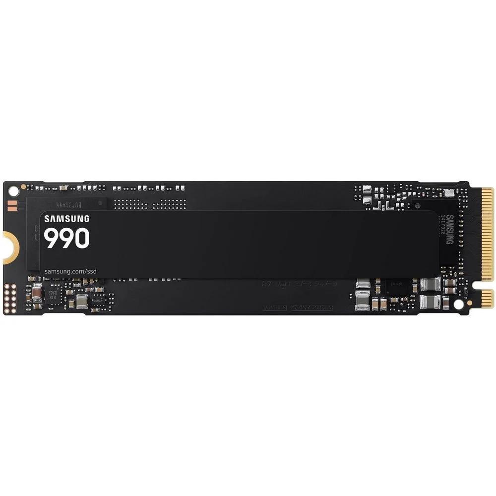 Твердотельные накопители/ Samsung SSD 990, 1000GB, M.2(22x80mm), NVMe 2.0, PCIe 4.0 x4, V-NAND TLC, R/ W 7150/ 6450MB/ s, IOPs 700 000/ 1 100 000, TBW 400, DWPD 0.33 (12 мес.) (MZ-V9V1T0BW)