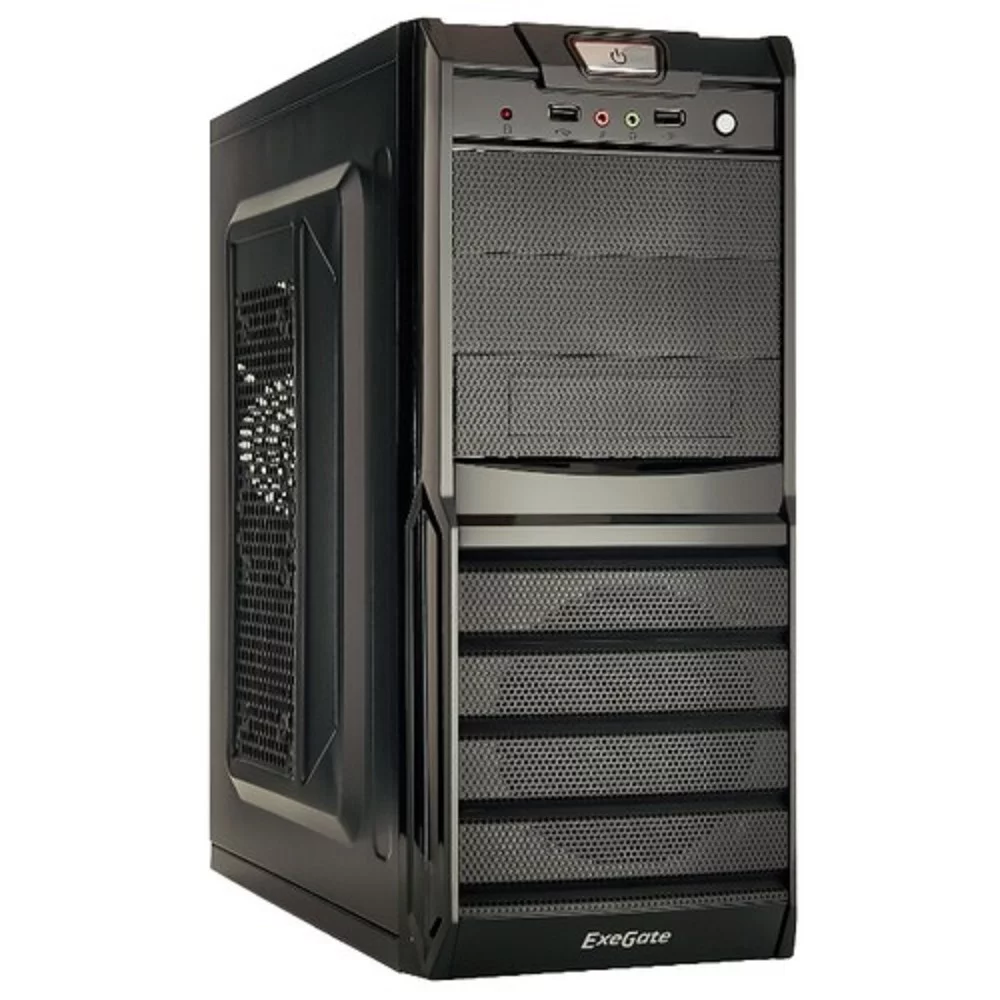 Exegate EX278402RUS Корпус Miditower Exegate XP-329S Black, ATX, , 2*USB, Audio