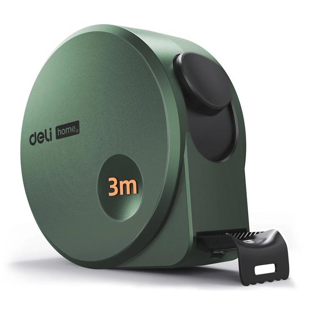 Bad Pack Рулетка "Home Series Green" Deli HT8316L 3м х 16мм, эксклюзивный дизайн, корпус - высококачественный софттач пластик (HT8316L||BP)