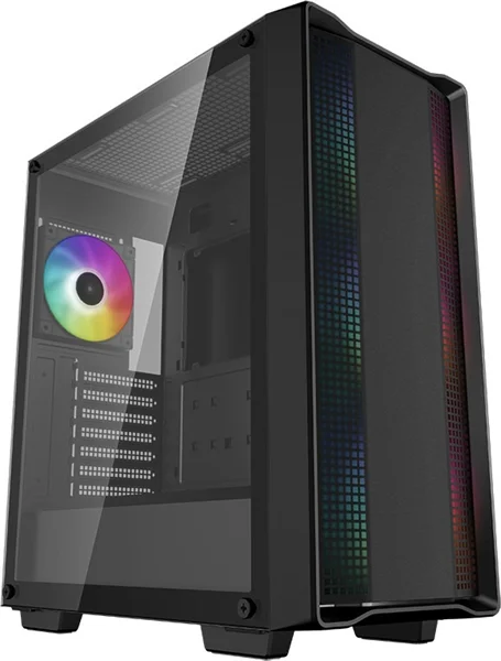 корпус Deepcool CC560 ARGB V2 без БП, боковое окно (закаленное стекло), 3x120мм ARGB LED вентилятор спереди и 1x120мм ARGB LED вентилятор сзади, черный, ATX (R-CC560-BKTAA4-G-2)