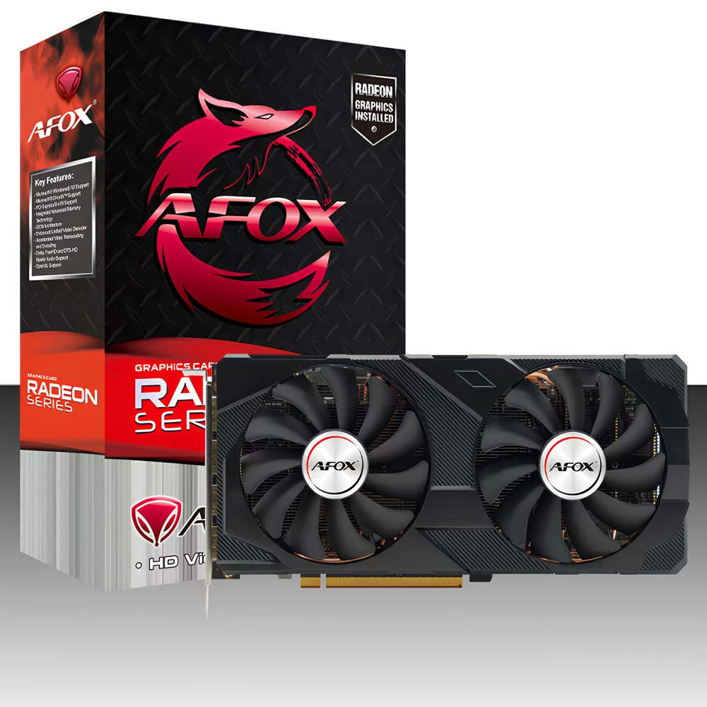Видеокарта Afox RX5700XT 8GB GDDR6 256bit 3xDP HDMI 2FAN RTL (AFRX5700XT-8GD6H6-V4)