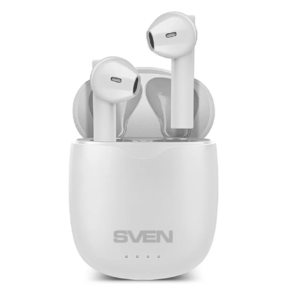 SVEN Наушники беспроводные внутриканальные с микрофоном E-727BT, белый (Bluetooth, TWS) (SV-019891)