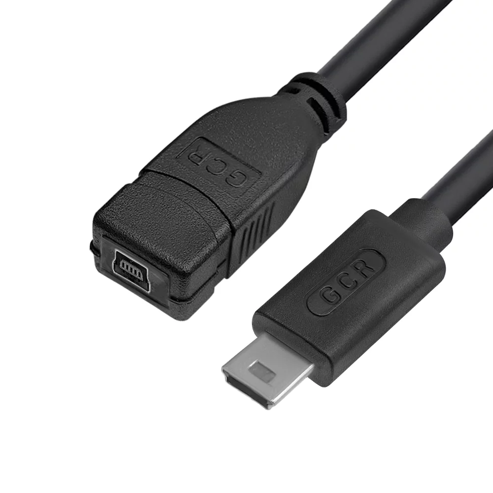 GCR Удлинитель 1.0m MiniUSB, M/F, черный, GCR-52445