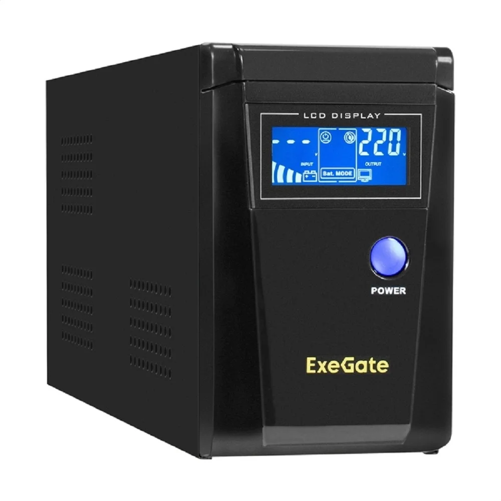 Exegate EX295980RUS ИБП (инвертор, синус, для котла) ExeGate SineTower SN-600.LCD.AVR.2SH