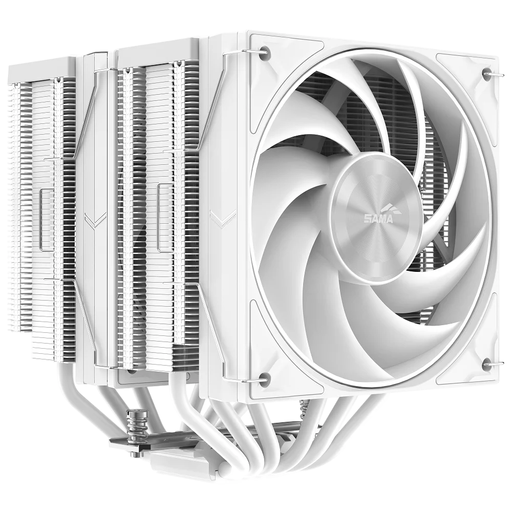 Кулер для процессора/ CPU Cooler SAMA A60W (265W, 4-pin PWM, 156.5mm, 6x6mm, 2x120mm, 78CFM, 29dBA, 2200RPM, S: 1851/ 1700/ 1200/ 115X, AM5/ AM4, white) (A60-WHWNNXOX-G)