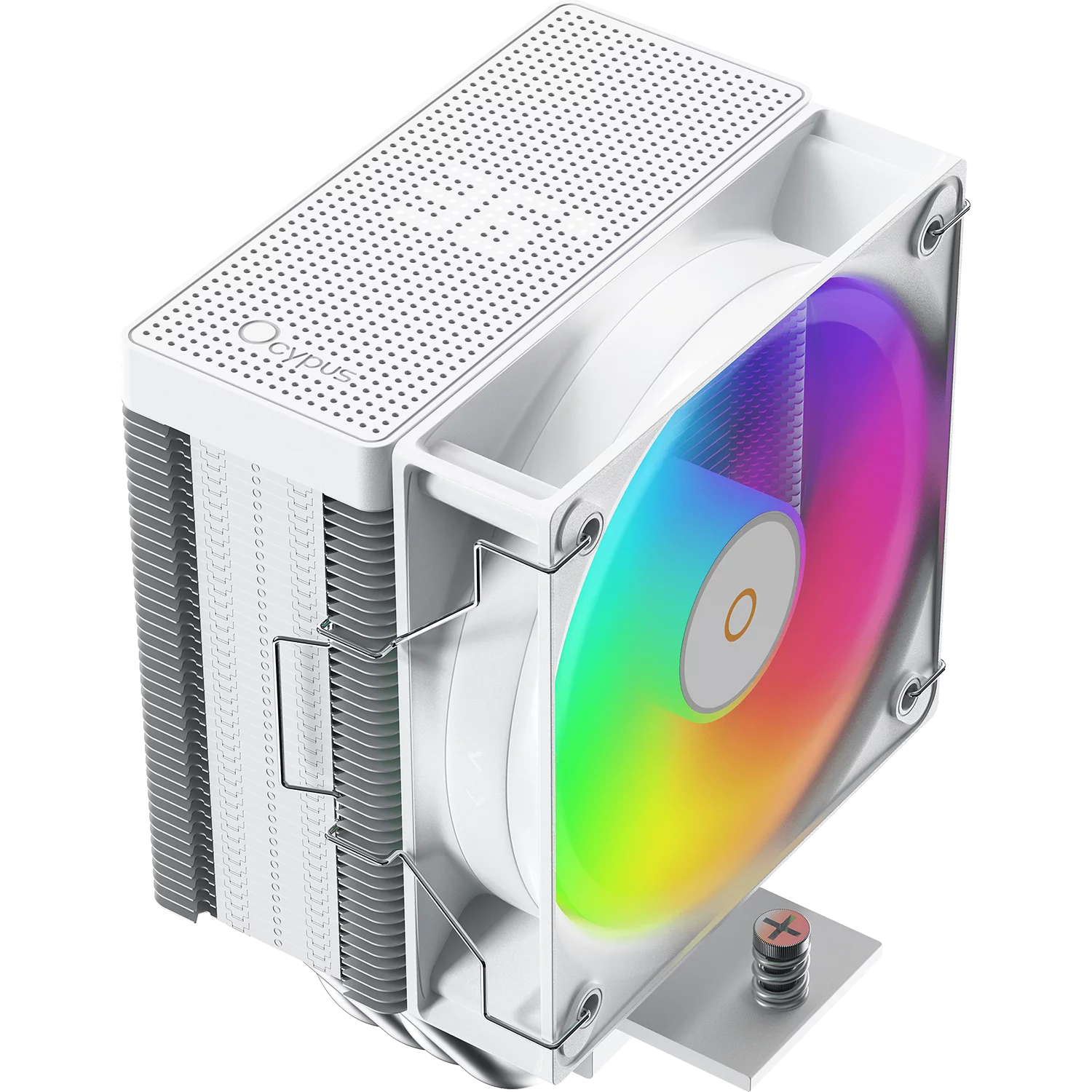 Кулер для процессора/ CPU Cooler Ocypus Gamma A40 WH ARGB Digital (200W, 4-pin PWM, LED temp., 133mm, Al/ Cu, 4x6mm, ARGB, 1x100mm, 41CFM, 29.5dBA, 2400RPM, S: 1851/ 1700/ 1200/ 115X, AM5/ AM4, white) (GAMMA-A40-WH1NAWD00X-GL)