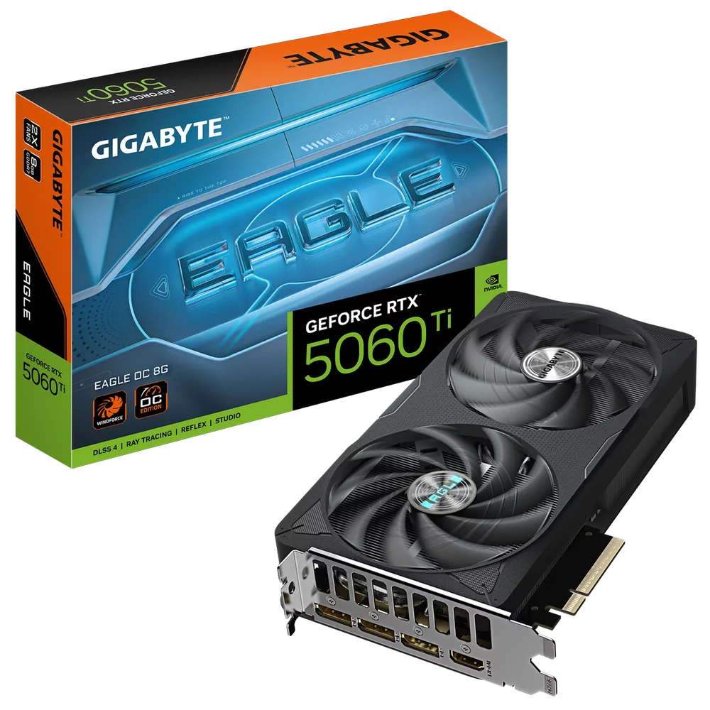 Видеокарта Gigabyte Bad Pack RTX5060Ti EAGLE OC 8GB GDDR7 128bit 3xDP HDMI 2FAN RTL bp (GV-N506TEAGLE OC-8GD||BP)