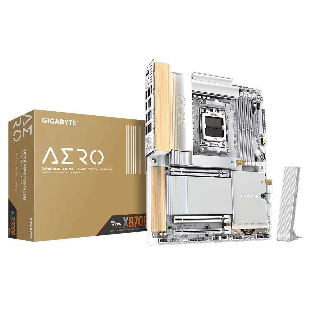 Материнская плата Gigabyte X870E AERO X3D WOOD Socket AM5 AMD X870E 4xDDR5 ATX AC`97 8ch(7.1) 2x5Gg RAID+HDMI