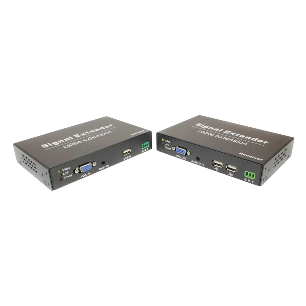 Передача VGA+аудио+USB(клавиатура, мышь)+RS232 OSNOVO TA-VKMDA+RA-VKMDA Комплект для передачи VGA, USB, RS232 и аудио по кабелю витой пары до 120м. Максимальное разрешение сигнала до 1920x1080(60Гц). Порты USB предназначены только для подключения