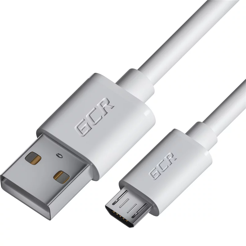 GCR Кабель 2.0m MicroUSB, белый, быстрая зарядка, 28/24 AWG (GCR-53233)