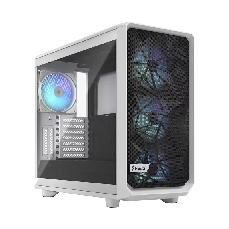 Корпус ПК без блока питания/ Case Fractal Design Meshify 2 RGB TG Clear Tint, Midi-Tower, 4x140mm RGB, 2xUSB-A 3.2 + 1xUSB 3.2 Type-C E-ATX, ATX, mATX, mITX White (FD-C-MES2A-08)