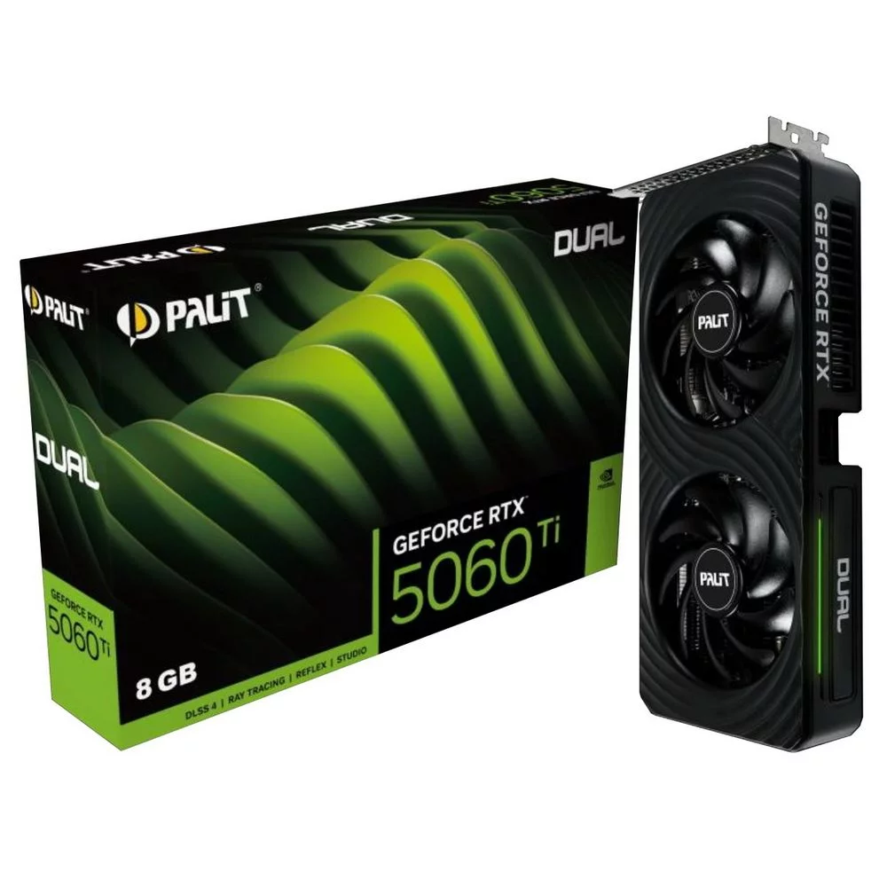 Видеокарта Palit Bad Pack RTX5060Ti DUAL 8GB GDDR7 128bit 3xDP HDMI 2FAN RTL bp (NE7506T019P1-GB2062D||BP)