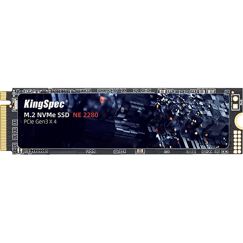 Твердотельный накопитель/ Kingspec SSD NE-2TB 2280, 2048GB, M.2(22x80mm), NVMe, PCIe 3.0 x4, R/W 3000/1900MB/s, IOPs н.д./н.д., TBW 1000, DWPD 0.45 (3 года)