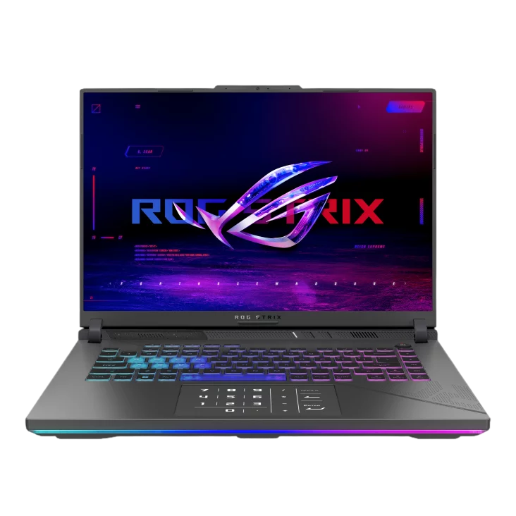 Ноутбук ASUS ROG Strix G16 G614PM-S5097 16"(2560x1600 (матовый, 240Hz) IPS)/ AMD Ryzen 9 8940HX(4Ghz)/ 32768Mb/ 1024PCISSDGb/ noDVD/ Ext:nVidia GeForce RTX 5060(8192Mb)/ Cam/ BT/ WiFi/ 90WHr/ war 1y/ 2.5kg/ Volt (90NR0KW8-M00590)