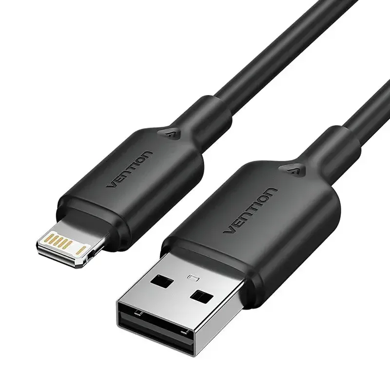 Кабель Vention USB 2.0 AM/Lightning 8M для iPad/iPhone 2.4A Черный (LAMBF)