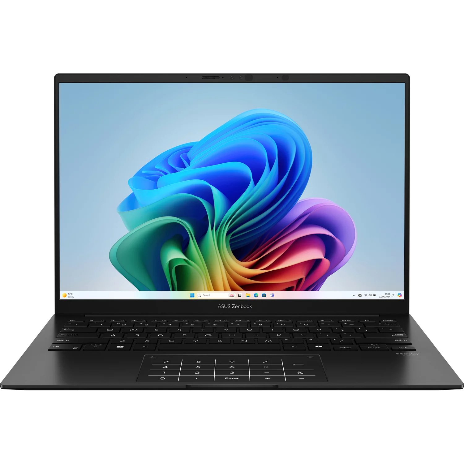 Ноутбук/ ASUS Zenbook 14 UM3406KA-QD180 14"(1920x1200 OLED 16:10)/AMD Ryzen AI 5 340(2Ghz)/16384Mb/1024PCISSDGb/noDVD/Int:AMD Radeon/Cam/BT/WiFi/75WHr/war 1y/1.2kg/Jade Black/DOS + алюм корп; +чехол (90NB14U1-M00AK0)