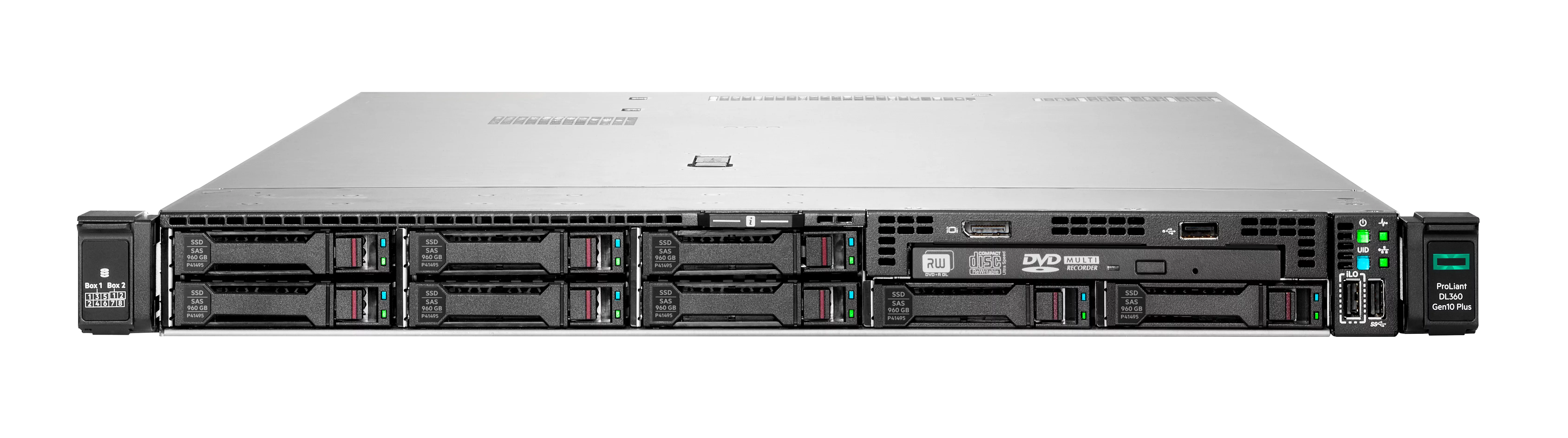 Сервер ProLiant DL360 Gen10+ G-6342 1U 8SFF Rack/ 2xXeon24C 2.8GHz 36MB/ 16x16GB-R-3200/ Tri-Mode U.3 BP/ 2x1.92TB NVMe RI SSD/ NS204i-p Boot/ iLO5adv/ 2x10-25Gb SFP28/ HP Fans+HS/ 2x800W Plat/ EasyRK (P28948-B21_CTO_002)