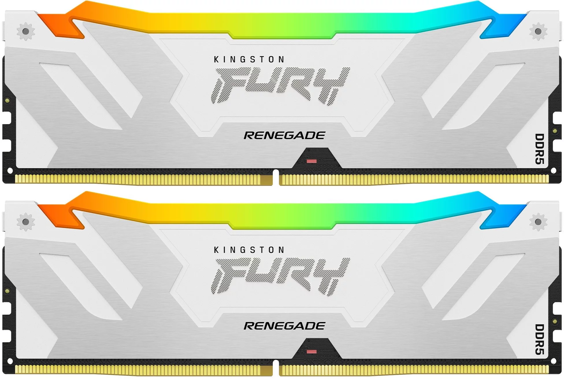 Память оперативная/ Kingston 64GB 6400MT/s DDR5 CL32 DIMM (Kit of 2) FURY Renegade RGB White XMP (KF564C32RWAK2-64)