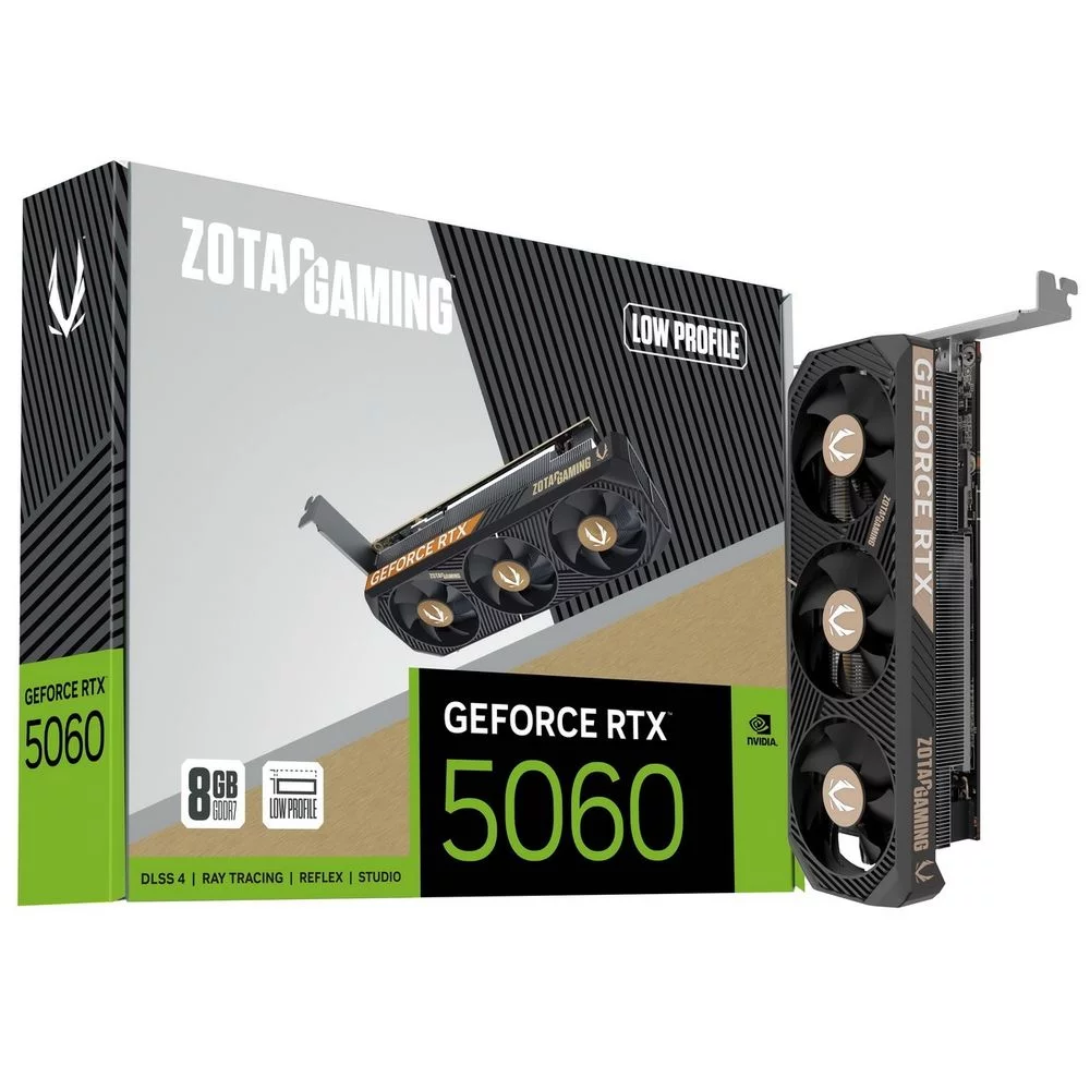 Видеокарта Zotac Bad Pack RTX5060 LOW PROFILE 8GB GDDR7 128bit 2xDP HDMI 3FAN LP LITE PACK bp (ZT-B50600L-10L||BP)