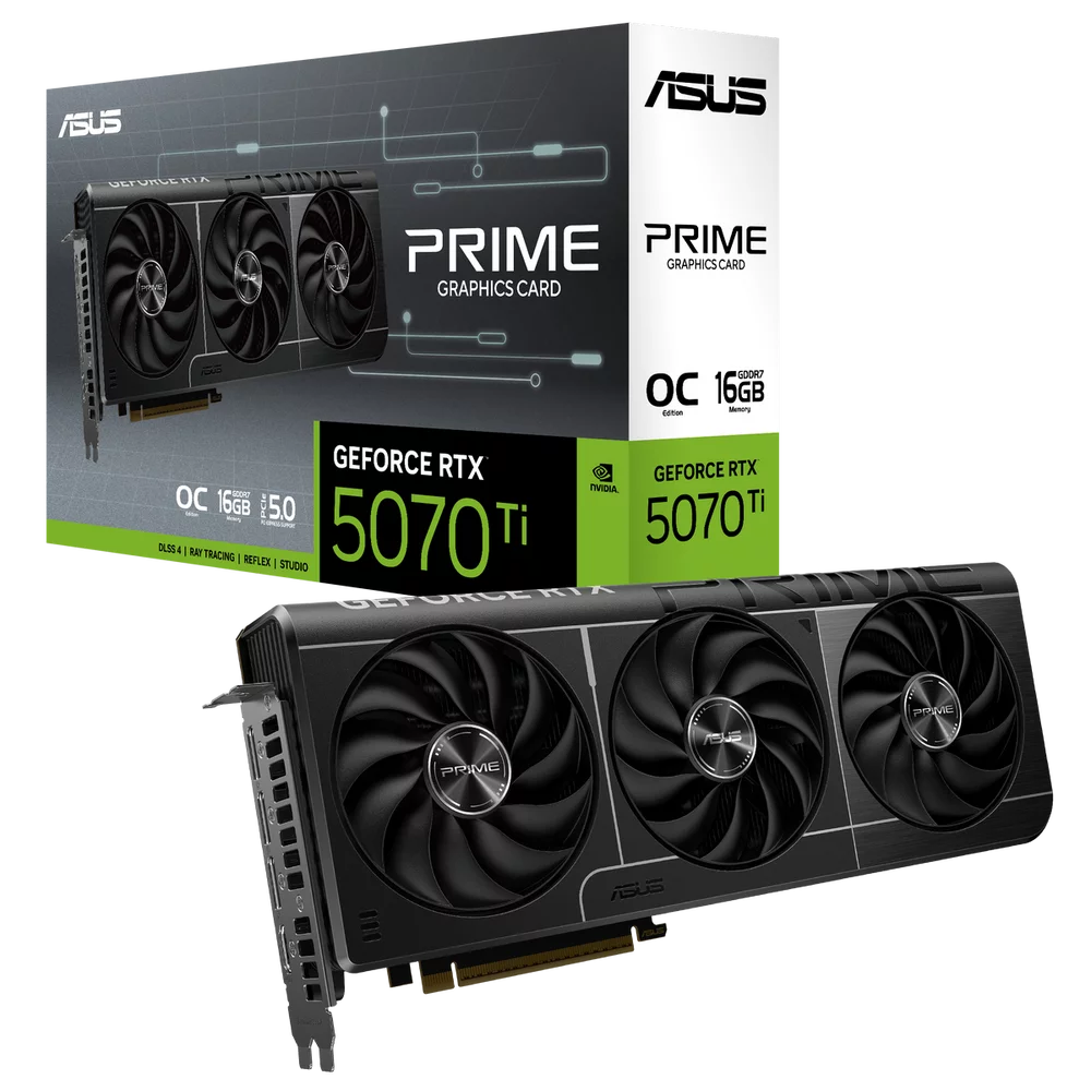 Видеокарта ASUS Bad Pack RTX5070Ti PRIME OC 16GB GDDR7 256bit 3xDP HDMI 3FAN RTL (PRIME-RTX5070TI-O16G) bp (90YV0MF0-M0NA00||BP)