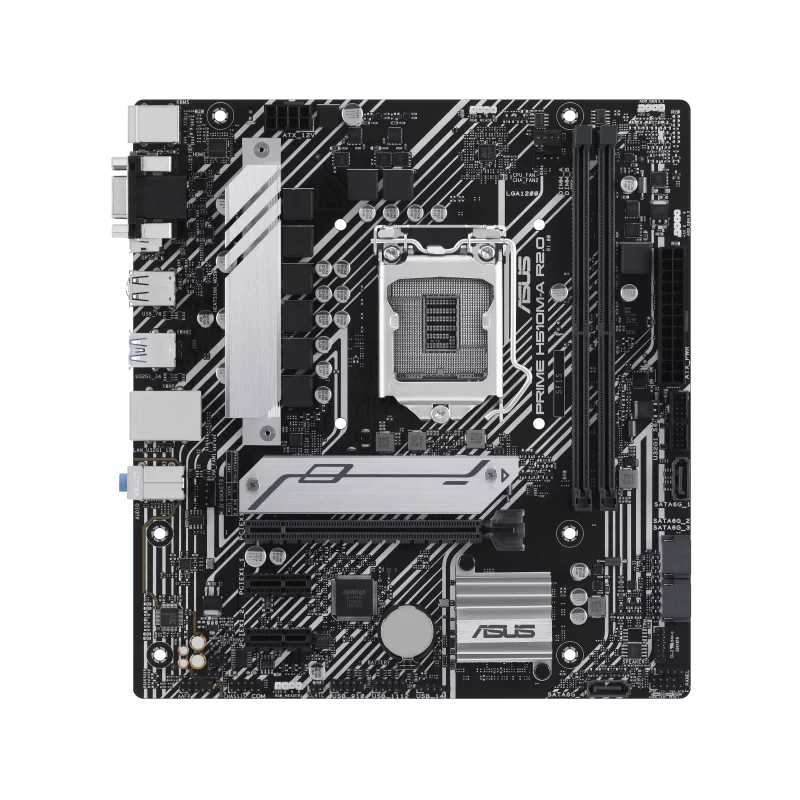Материнская плата ASUS PRIME H510M-A R2.0, LGA1200, H470, 2*DDR4, DP+VGA+HDMI, 4xSATA3, M2, Audio, Gb LAN, USB 3.2, USB 2.0, mATX (90MB1FP0-M0EAY0)