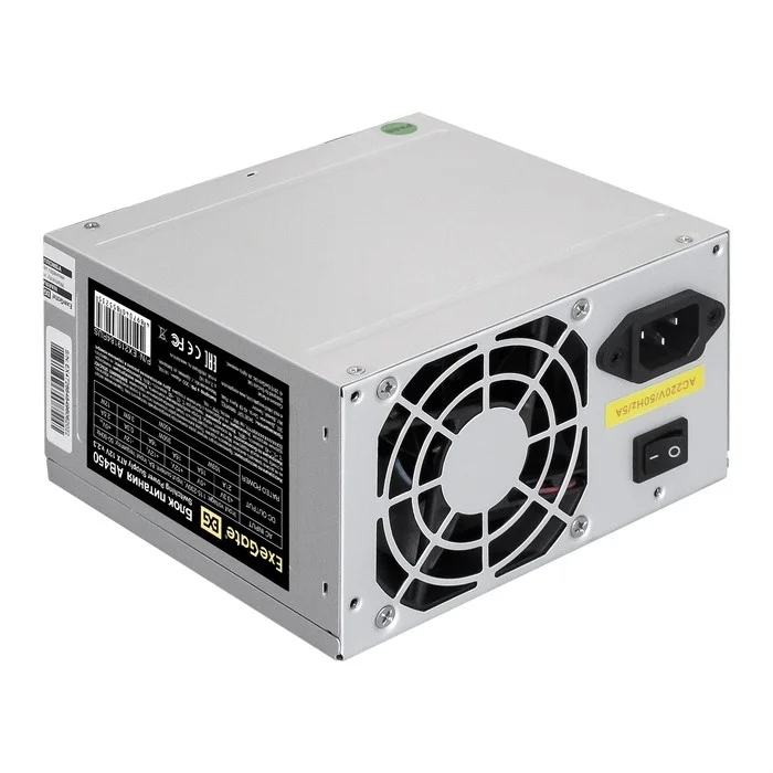 Exegate EX219184RUS-PC Блок питания 450W ExeGate AB450 (ATX, PC, 8cm fan, 24pin, 4pin, 3xSATA, 2xIDE, кабель 220V в комплекте)