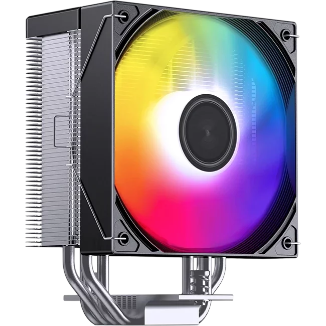 Кулер для процессора/ CPU Cooler JONSBO CB40 ARGB (225W, 4-pin PWM, 153.5mm, Al/Cu, 4x6mm, ARGB, 1x120mm, 77.07CFM, 35.4dBA, 1800RPM, S: 1851/1700/1200/115X, AM4/AM5 Black)