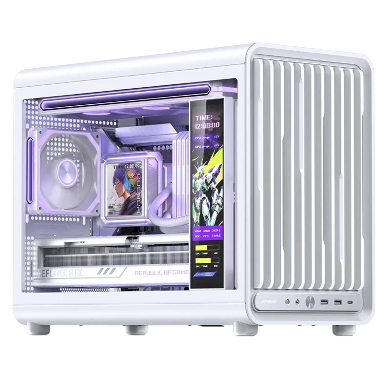 Корпус без блока питания/ Case JONSBO D33, Mini-Tower, TG, no fan, 2xUSB-A 3.0 + 1xUSB-C 3.2, mATX, mITX White (D33 WHITE)