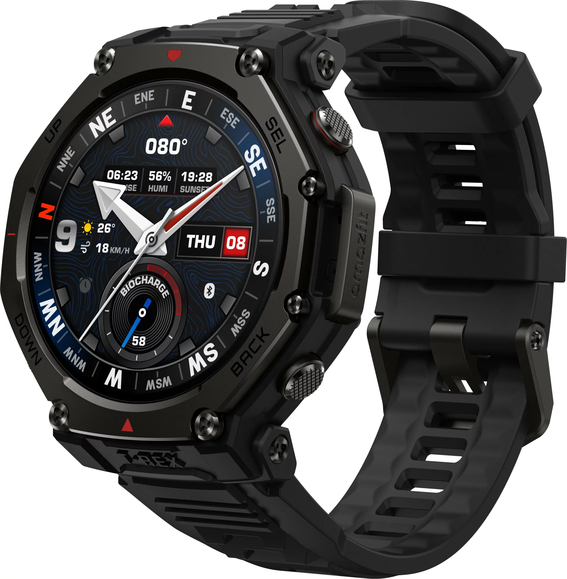 Смарт-часы Amazfit T-rex 3 Pro A2444 48мм 1.5" AMOLED корп.черный рем.черный разм.брасл.:22мм (1747201)