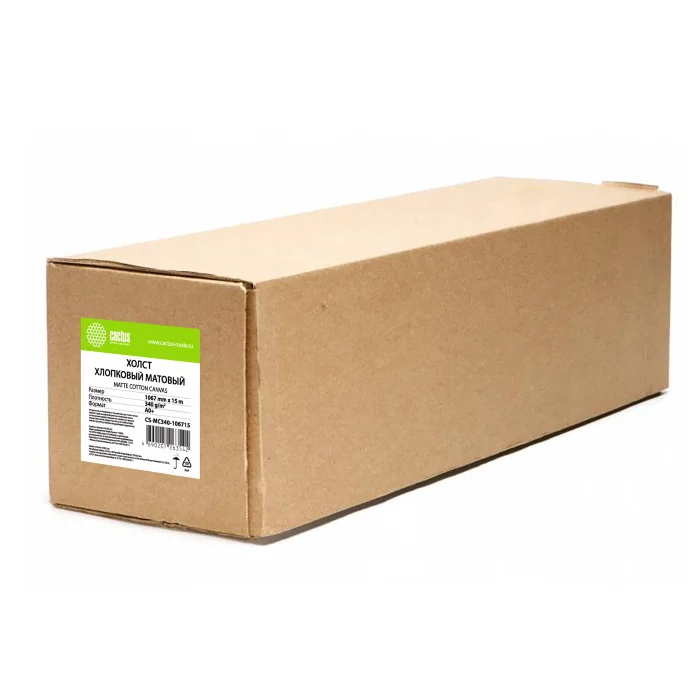 Холст Cactus CS-MC340-106715 42"(A0+) 1067мм-15м/340г/м2/белый для струйной печати втулка:50.8мм (2")