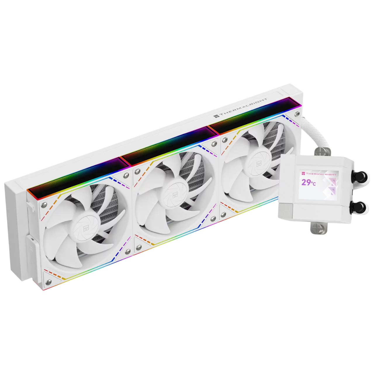 Система жидкостного охлаждения/ Water Cooling System Thermalright Core Matrix 360 Vision (360mm, LED, White, ARGB/ Fans: 3x120mm, 68.9CFM, 28.2dBA, 2000RPM/ Pump height 64.4mm, Rad thickness 27mm/ S: (C-MATRIX-VISION-WH-360-ARGB)