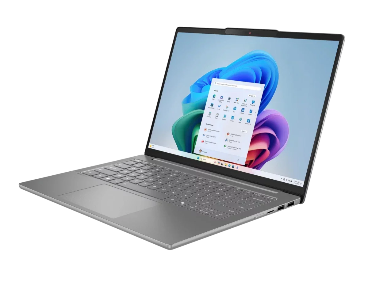 Ноутбук/ Lenovo IdeaPad Slim 5 14AHP10 14"(1920x1200 OLED)/AMD Ryzen 7 8845HS(3.8Ghz)/16384Mb/512PCISSDGb/noDVD/Int:AMD Radeon 780M/Cam/BT/WiFi/60WHr/war 1y/1.39kg/luna grey/noOS + 65W, RU kbd (83HV000NRK)