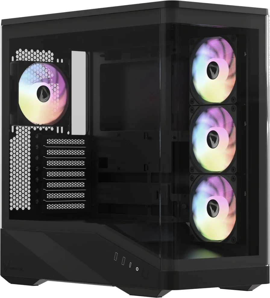 корпус Formula V Line Crystal U9 PA Black, ATX, TYPE-C*1, USB3.0*2, Curved Glass, SIDE 3x PERFORMANCE ARGB, REAR 1x PERFORMANCE ARGB