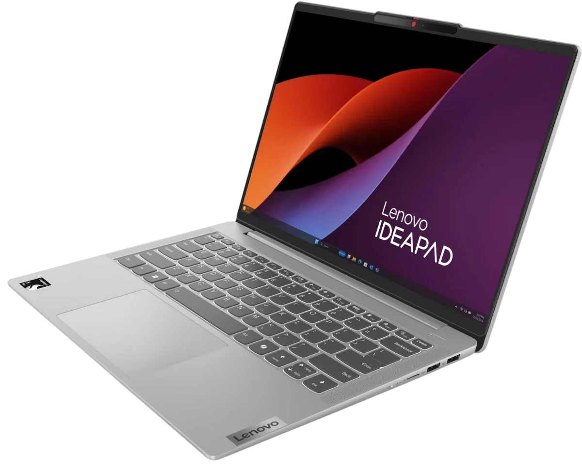 Ноутбук/ Lenovo IdeaPad Slim 5 14Q8X9 14"(1920x1200 IPS)/Qualcomm Snapdragon X1P-42-100(3.4Ghz)/16384Mb/512PCISSDGb/noDVD/Int:Adreno X1-85/Cam/BT/WiFi/57WHr/war 1y/1.48kg/cloud grey/Win11Home + 65W, RU kbd (83HL004ERK)