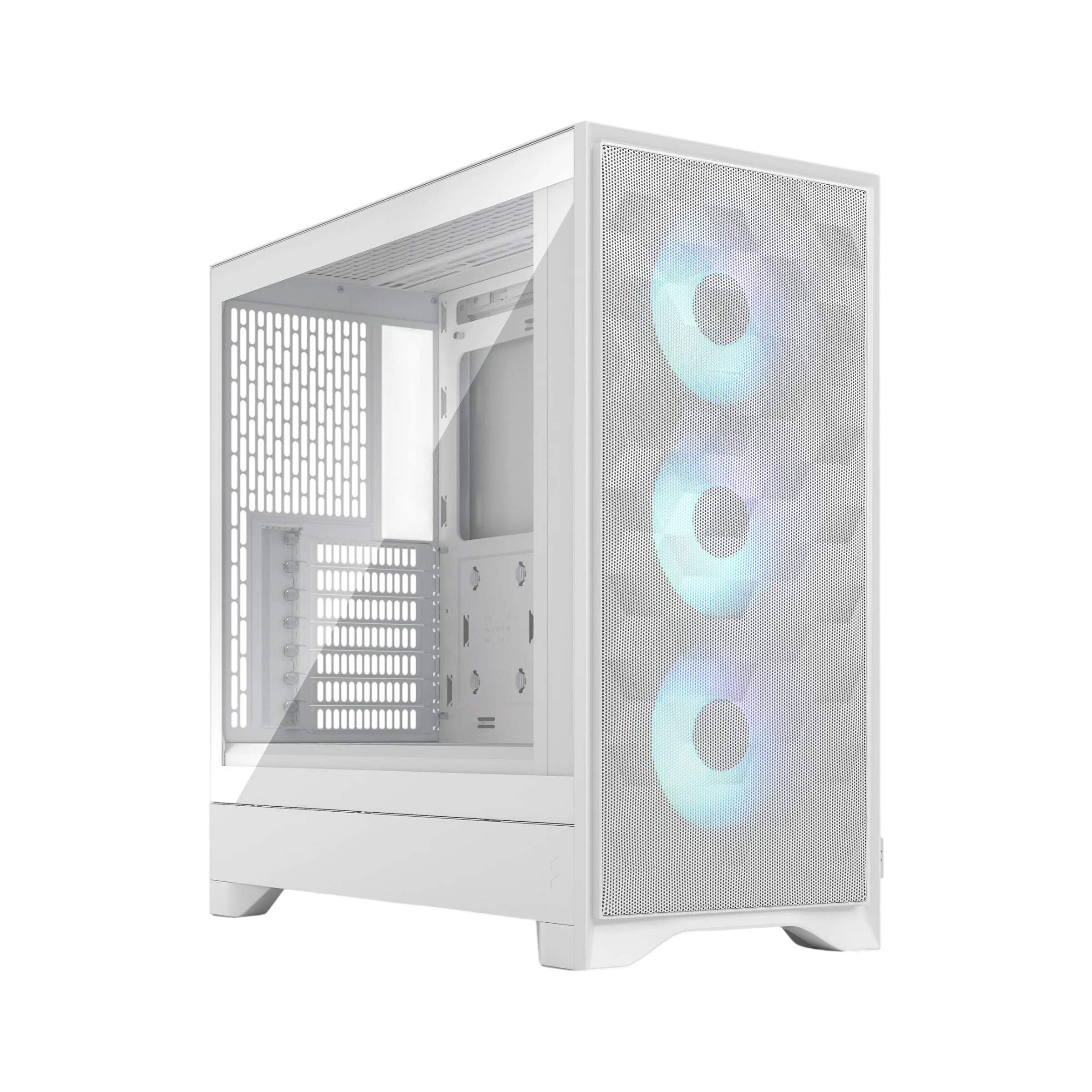 Корпус Компьютер без блока питания/ Case Fractal Design Pop 2 Air TG RGB, Midi-Tower, 3x120mm, 1xUSB-C + 1xUSB-A 3.2 ATX, mATX, mITX White (FD-C-POA2A-04)