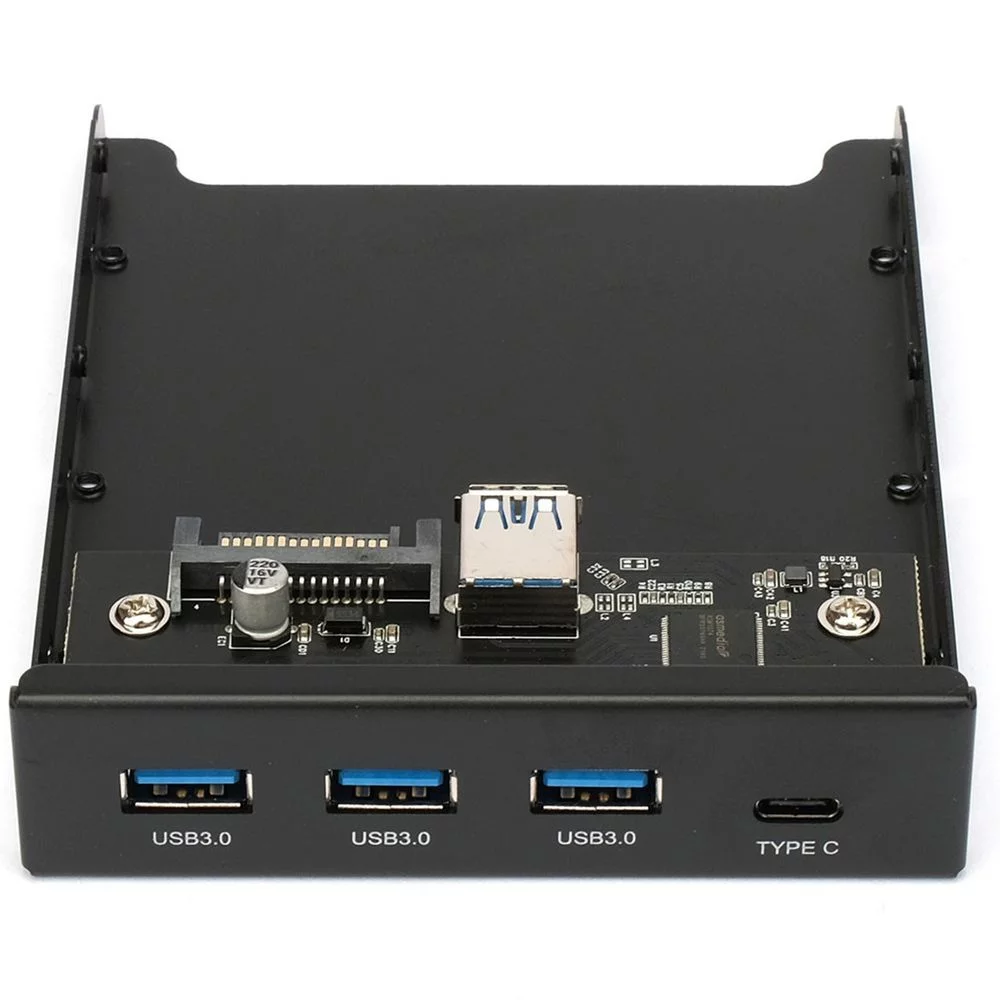 Адаптер Gembird Планка USB 3.0 на переднюю панель в отсек 3.5" 3xUSB-A 3.0 + 1xType-C (FP3.5-USB3-3A1C)